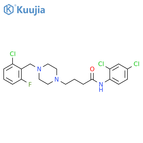 1-Piperazinebutanamide, 4-[(2-chloro-6-fluorophenyl)methyl]-N-(2,4-dichlorophenyl)- structure