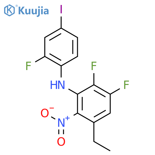 Benzenamine, 3-ethyl-5,6-difluoro-N-(2-fluoro-4-iodophenyl)-2-nitro- structure