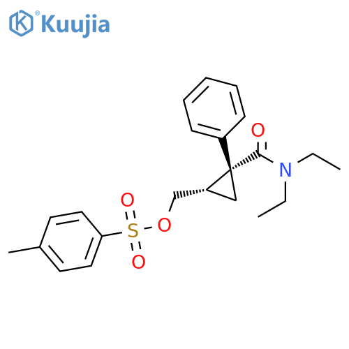 (1R,2S)-rel-N,N-Diethyl-2-(4-methylphenyl)sulfonyloxymethyl-1-phenyl-cyclopropanecarboxamide structure
