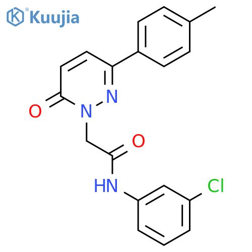N-(3-chlorophenyl)-2-3-(4-methylphenyl)-6-oxo-1,6-dihydropyridazin-1-ylacetamide structure