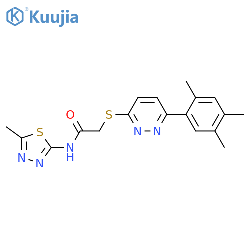 N-(5-methyl-1,3,4-thiadiazol-2-yl)-2-{6-(2,4,5-trimethylphenyl)pyridazin-3-ylsulfanyl}acetamide structure