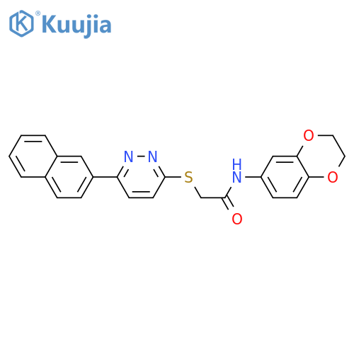 N-(2,3-dihydro-1,4-benzodioxin-6-yl)-2-{6-(naphthalen-2-yl)pyridazin-3-ylsulfanyl}acetamide structure