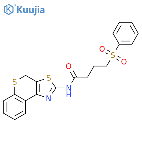 4-(benzenesulfonyl)-N-{4H-thiochromeno4,3-d1,3thiazol-2-yl}butanamide structure