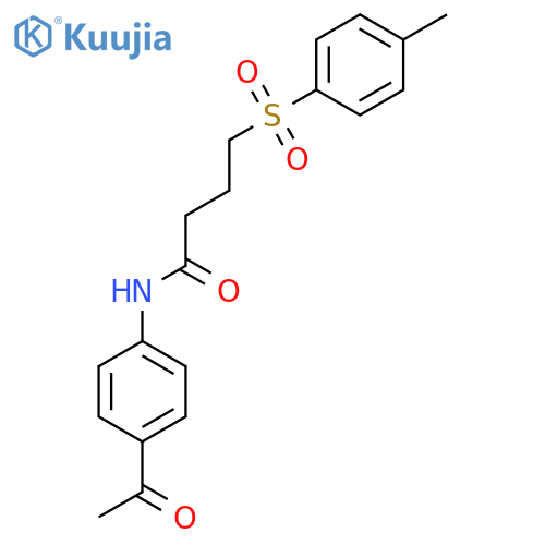 N-(4-acetylphenyl)-4-(4-methylbenzenesulfonyl)butanamide structure