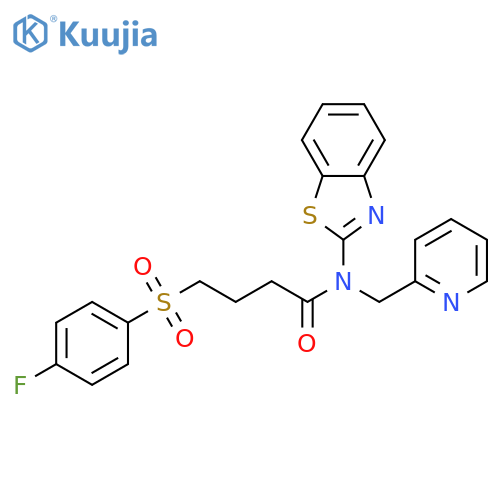 N-(1,3-benzothiazol-2-yl)-4-(4-fluorobenzenesulfonyl)-N-(pyridin-2-yl)methylbutanamide structure