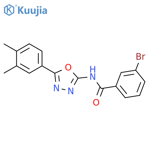 3-bromo-N-5-(3,4-dimethylphenyl)-1,3,4-oxadiazol-2-ylbenzamide structure