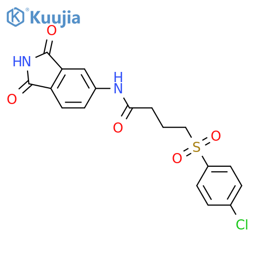 4-(4-chlorobenzenesulfonyl)-N-(1,3-dioxo-2,3-dihydro-1H-isoindol-5-yl)butanamide structure