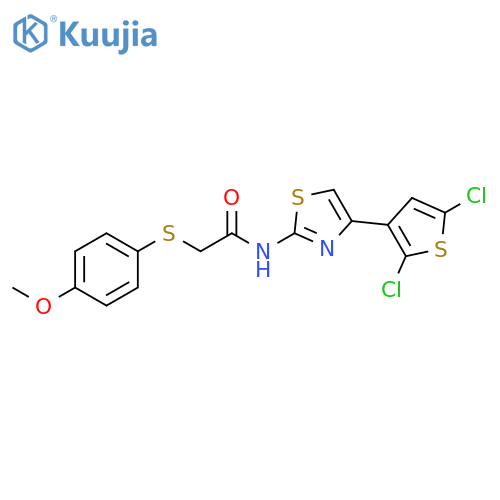 N-4-(2,5-dichlorothiophen-3-yl)-1,3-thiazol-2-yl-2-(4-methoxyphenyl)sulfanylacetamide structure