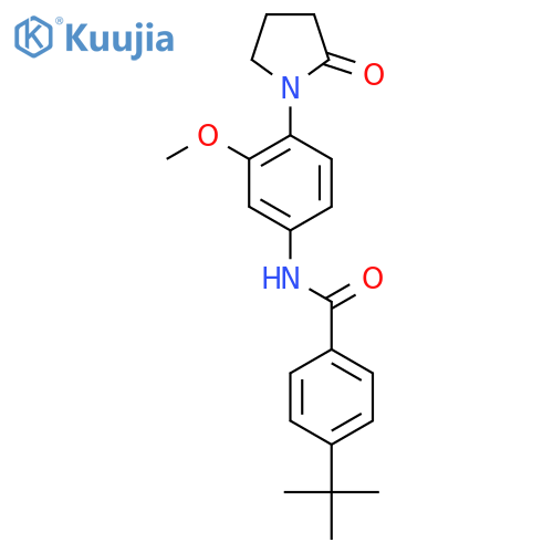 4-tert-butyl-N-3-methoxy-4-(2-oxopyrrolidin-1-yl)phenylbenzamide structure