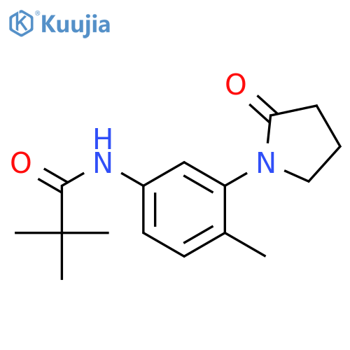2,2-dimethyl-N-4-methyl-3-(2-oxopyrrolidin-1-yl)phenylpropanamide structure