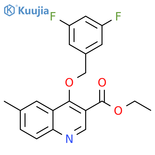 Ethyl 4-[(3,5-difluorophenyl)methoxy]-6-methylquinoline-3-carboxylate structure