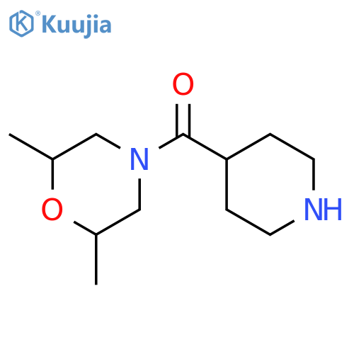 2,6-dimethyl-4-(piperidine-4-carbonyl)morpholine structure
