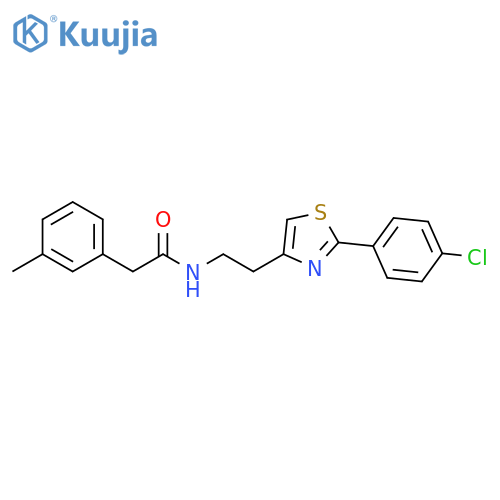 N-{2-2-(4-chlorophenyl)-1,3-thiazol-4-ylethyl}-2-(3-methylphenyl)acetamide structure