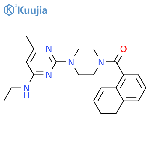 N-ethyl-6-methyl-2-4-(naphthalene-1-carbonyl)piperazin-1-ylpyrimidin-4-amine structure