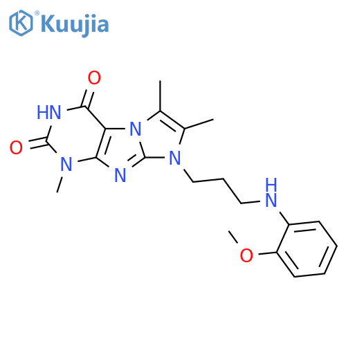 8-{3-(2-methoxyphenyl)aminopropyl}-1,6,7-trimethyl-1H,2H,3H,4H,8H-imidazo1,2-gpurine-2,4-dione structure