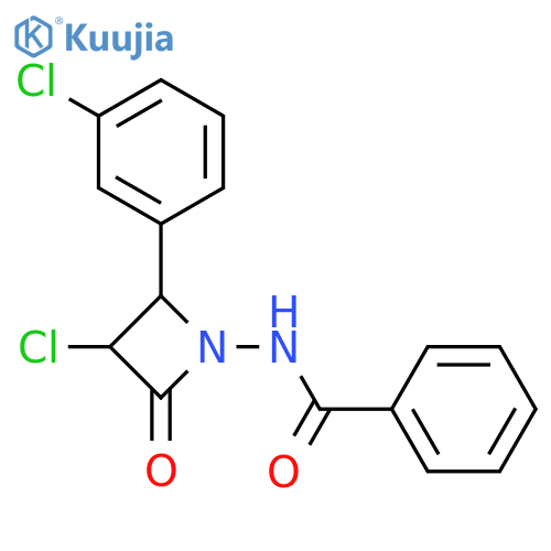 Benzamide, N-[3-chloro-2-(3-chlorophenyl)-4-oxo-1-azetidinyl]- structure