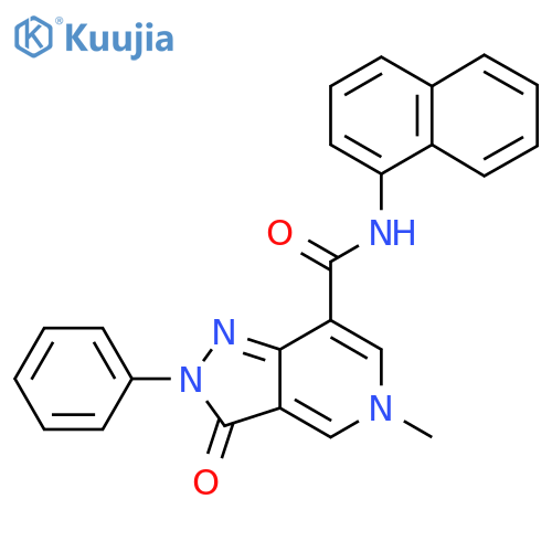 5-methyl-N-(naphthalen-1-yl)-3-oxo-2-phenyl-2H,3H,5H-pyrazolo4,3-cpyridine-7-carboxamide structure