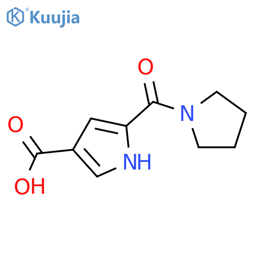 5-(Pyrrolidine-1-carbonyl)-1H-pyrrole-3-carboxylic acid structure