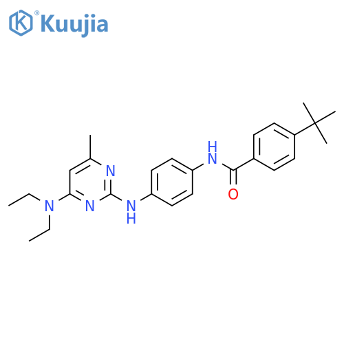 4-tert-butyl-N-(4-{4-(diethylamino)-6-methylpyrimidin-2-ylamino}phenyl)benzamide structure