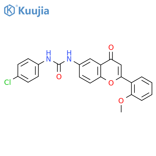 1-(4-chlorophenyl)-3-2-(2-methoxyphenyl)-4-oxo-4H-chromen-6-ylurea structure