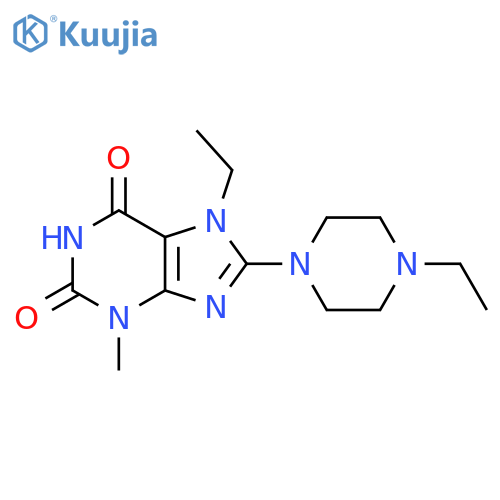 7-ethyl-8-(4-ethylpiperazin-1-yl)-3-methyl-2,3,6,7-tetrahydro-1H-purine-2,6-dione structure