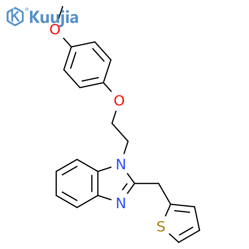 1-2-(4-methoxyphenoxy)ethyl-2-(thiophen-2-yl)methyl-1H-1,3-benzodiazole structure