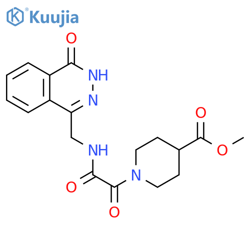 methyl 1-({(4-oxo-3,4-dihydrophthalazin-1-yl)methylcarbamoyl}carbonyl)piperidine-4-carboxylate structure