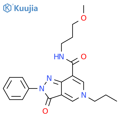 N-(3-methoxypropyl)-3-oxo-2-phenyl-5-propyl-2H,3H,5H-pyrazolo4,3-cpyridine-7-carboxamide structure