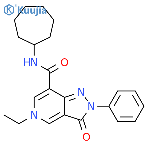 N-cycloheptyl-5-ethyl-3-oxo-2-phenyl-2H,3H,5H-pyrazolo4,3-cpyridine-7-carboxamide structure