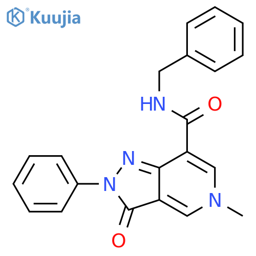 N-benzyl-5-methyl-3-oxo-2-phenyl-2H,3H,5H-pyrazolo4,3-cpyridine-7-carboxamide structure