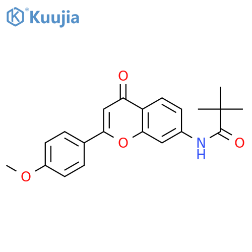 N-2-(4-methoxyphenyl)-4-oxo-4H-chromen-7-yl-2,2-dimethylpropanamide structure