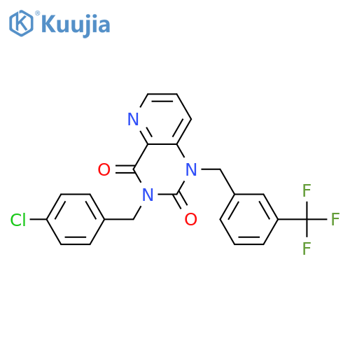 3-(4-chlorophenyl)methyl-1-{3-(trifluoromethyl)phenylmethyl}-1H,2H,3H,4H-pyrido3,2-dpyrimidine-2,4-dione structure
