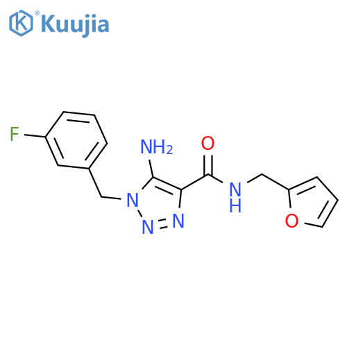 5-amino-1-(3-fluorophenyl)methyl-N-(furan-2-yl)methyl-1H-1,2,3-triazole-4-carboxamide structure