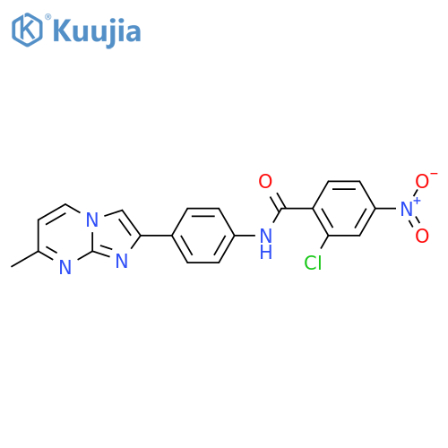 2-chloro-N-(4-{7-methylimidazo1,2-apyrimidin-2-yl}phenyl)-4-nitrobenzamide structure