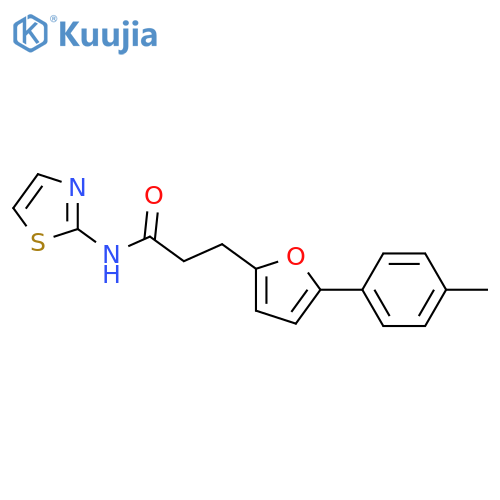 3-5-(4-methylphenyl)furan-2-yl-N-(1,3-thiazol-2-yl)propanamide structure