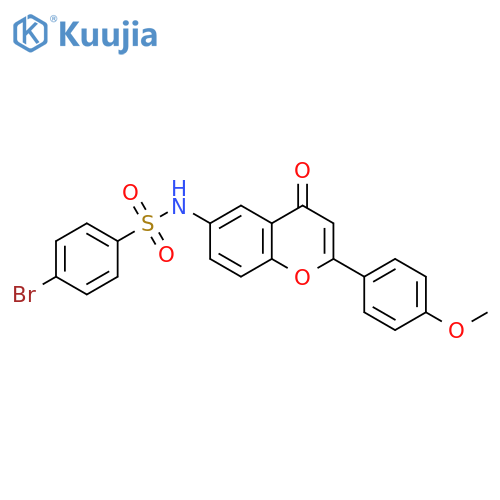 4-bromo-N-2-(4-methoxyphenyl)-4-oxo-4H-chromen-6-ylbenzene-1-sulfonamide structure