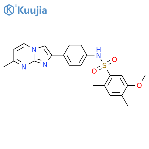 5-methoxy-2,4-dimethyl-N-(4-{7-methylimidazo1,2-apyrimidin-2-yl}phenyl)benzene-1-sulfonamide structure