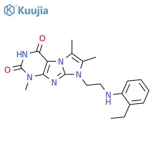 8-{2-(2-ethylphenyl)aminoethyl}-1,6,7-trimethyl-1H,2H,3H,4H,8H-imidazo1,2-gpurine-2,4-dione structure