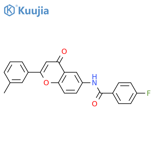 4-fluoro-N-2-(3-methylphenyl)-4-oxo-4H-chromen-6-ylbenzamide structure