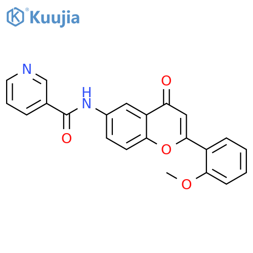 N-2-(2-methoxyphenyl)-4-oxo-4H-chromen-6-ylpyridine-3-carboxamide structure