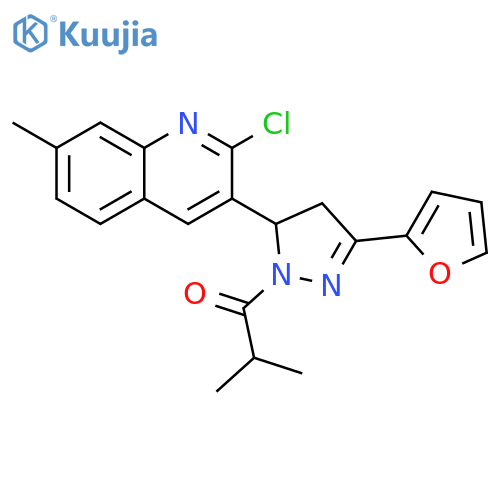 1-5-(2-chloro-7-methylquinolin-3-yl)-3-(furan-2-yl)-4,5-dihydro-1H-pyrazol-1-yl-2-methylpropan-1-one structure