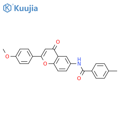 N-2-(4-methoxyphenyl)-4-oxo-4H-chromen-6-yl-4-methylbenzamide structure