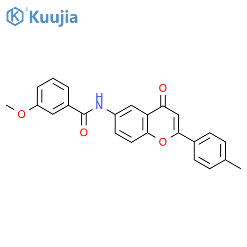 3-methoxy-N-2-(4-methylphenyl)-4-oxo-4H-chromen-6-ylbenzamide structure