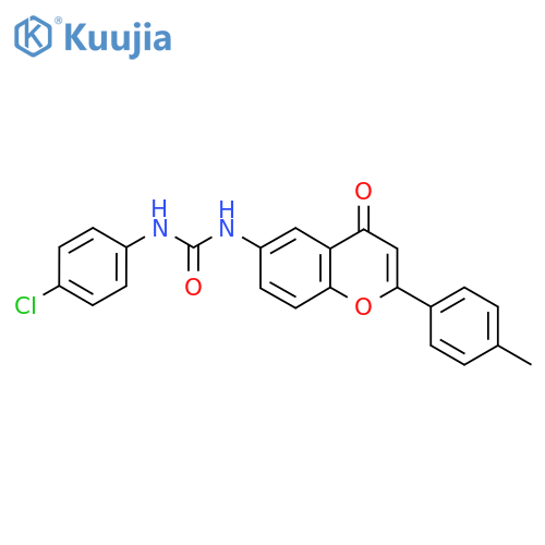 1-(4-chlorophenyl)-3-2-(4-methylphenyl)-4-oxo-4H-chromen-6-ylurea structure