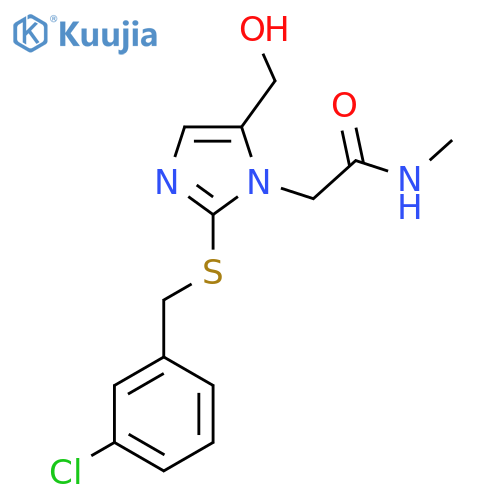 2-(2-{(3-chlorophenyl)methylsulfanyl}-5-(hydroxymethyl)-1H-imidazol-1-yl)-N-methylacetamide structure