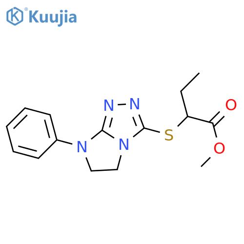 methyl 2-({7-phenyl-5H,6H,7H-imidazo2,1-c1,2,4triazol-3-yl}sulfanyl)butanoate structure