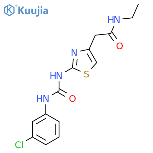 2-(2-{(3-chlorophenyl)carbamoylamino}-1,3-thiazol-4-yl)-N-ethylacetamide structure