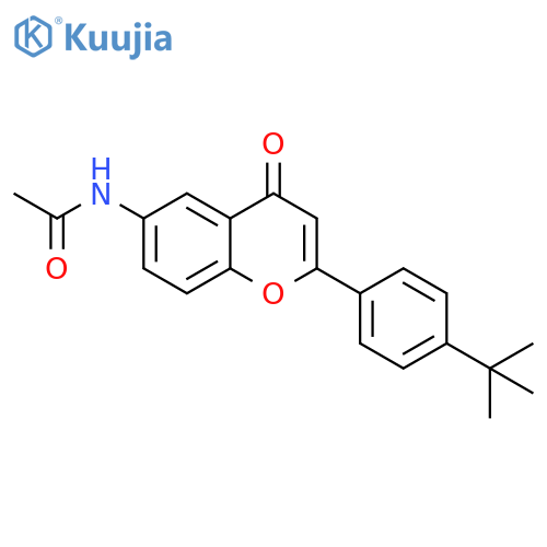 N-2-(4-tert-butylphenyl)-4-oxo-4H-chromen-6-ylacetamide structure