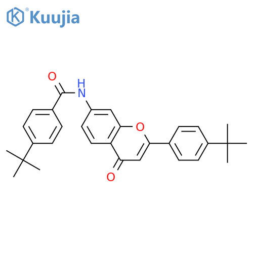 4-tert-butyl-N-2-(4-tert-butylphenyl)-4-oxo-4H-chromen-7-ylbenzamide structure