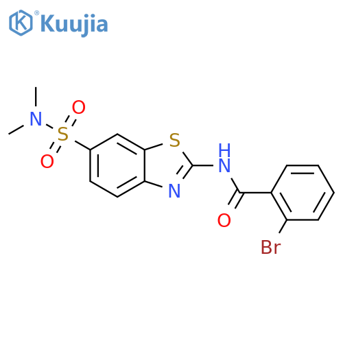 2-bromo-N-6-(dimethylsulfamoyl)-1,3-benzothiazol-2-ylbenzamide structure